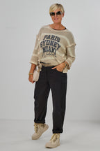 leichte Jeans mit Gürtel, schwarz