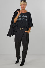 Elegante Baggy Hose, schwarz