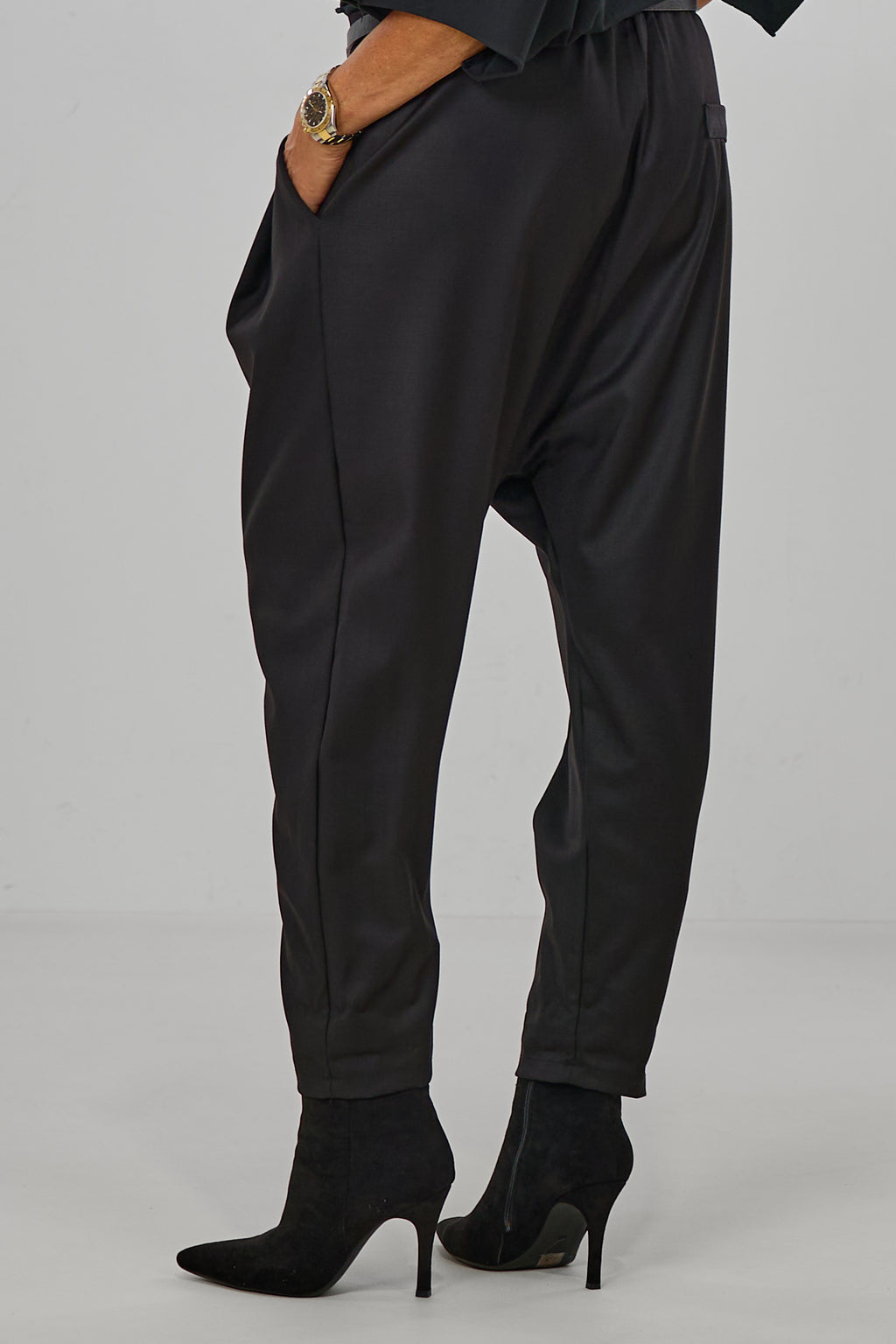 Elegante Baggy Hose, schwarz