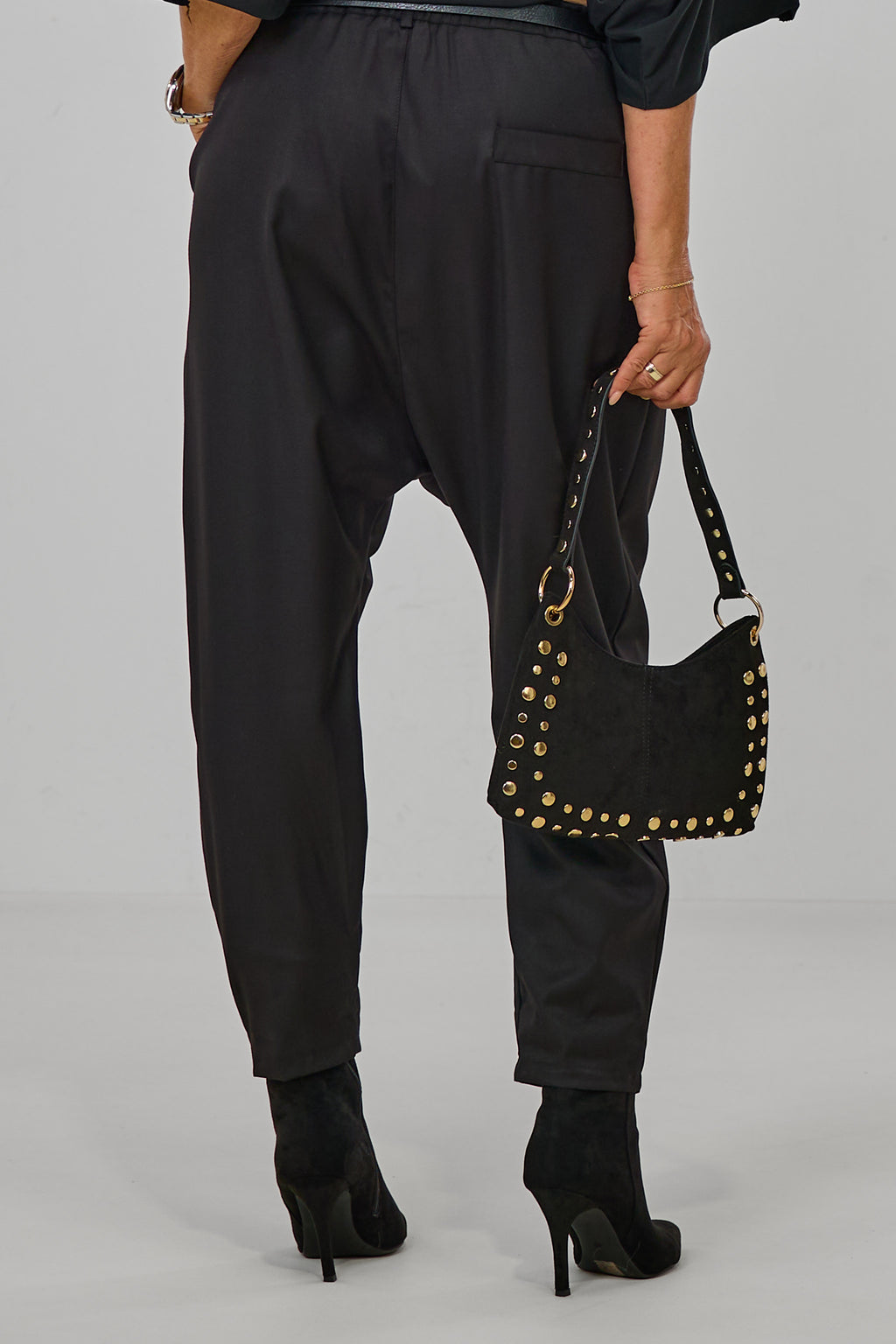 Elegante Baggy Hose, schwarz