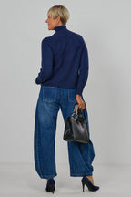 Weicher Strickpulli mit Turtleneck, marine