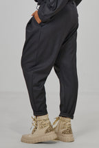 Elegante Baggy Hose, anthrazit-meliert