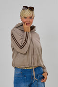 Leichte Kapuzenjacke in Waschleder-Optik, taupe