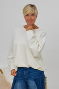 Cozy Balloon-Shirt mit langen Ärmeln, ecru