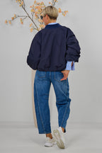 Blouson mit Strickkragen, marine
