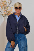 Blouson mit Strickkragen, marine