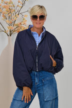 Blouson mit Strickkragen, marine