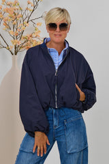 Blouson mit Strickkragen, marine
