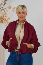 Blouson mit Strickkragen, bordeaux