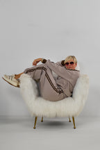 Sportlicher Cozy-Anzug mit Streifen, taupe-braun