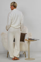 Sportlicher Cozy-Anzug mit Streifen, ecru-beige