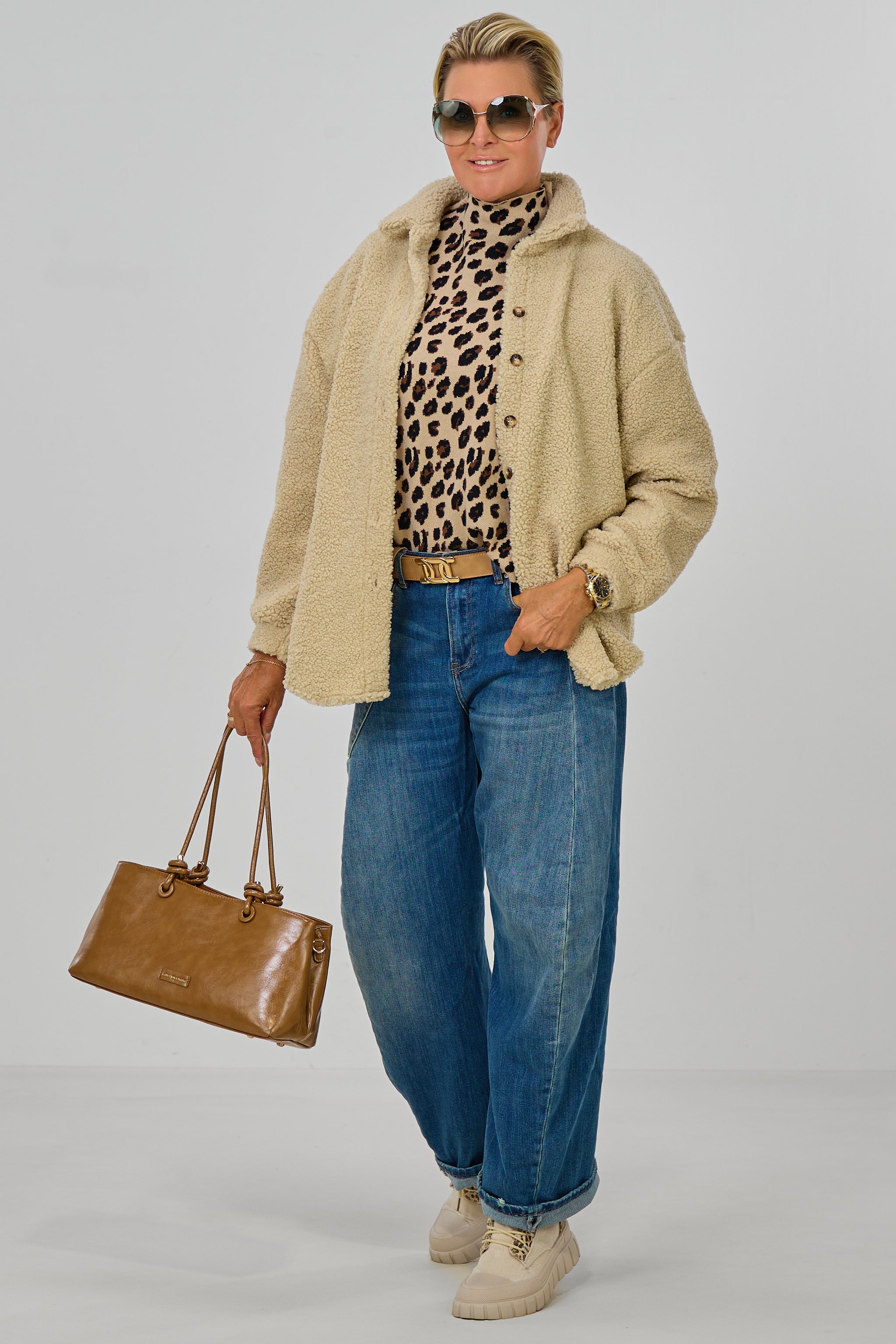Teddyfell Hemdjacke ICONIC Club, beige