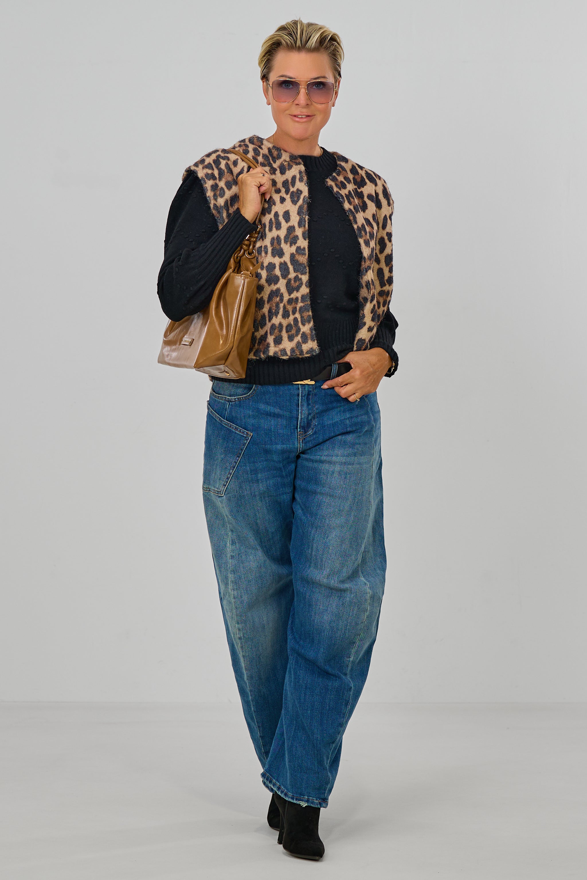 Wollige Weste im Leo-Look, leo