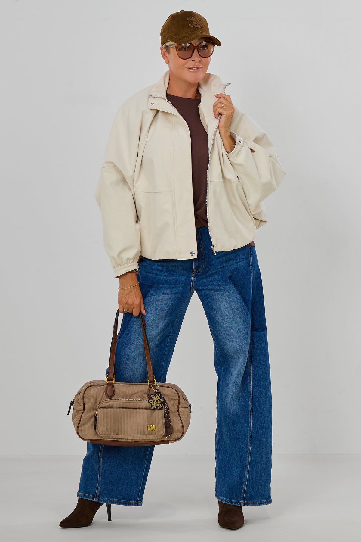 Blouson mit Fledermaus-Ärmeln im Balloon-Style, beige