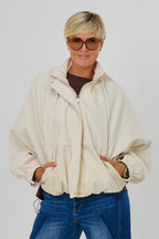 Blouson mit Fledermaus-Ärmeln im Balloon-Style, beige