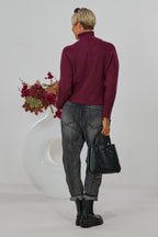 Baggy Jeans im used Look mit Zierknöpfen, dunkelgrau