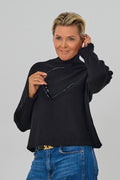 Weicher Strickpulli mit Turtleneck, schwarz