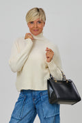 Weicher Strickpulli mit Turtleneck, creme