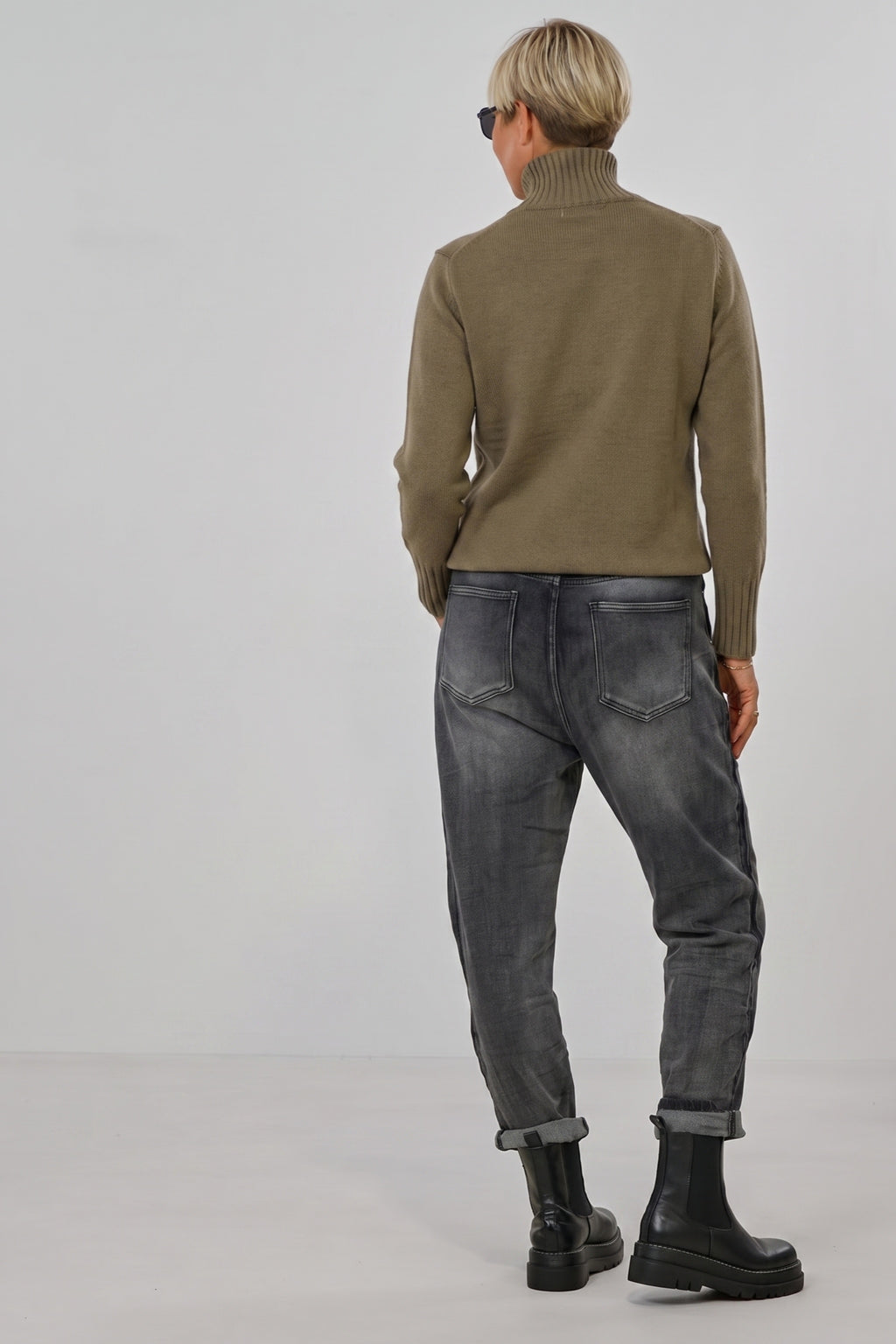Weicher Strickpulli mit Turtleneck, khaki