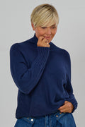 Weicher Strickpulli mit Turtleneck, marine