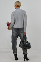 Weicher Strickpulli mit Turtleneck, hellgrau