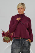 Weicher Strickulli mit Turtleneck, bordeaux