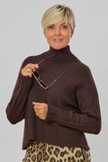 Weicher Strickpulli mit Turtleneck, schokobraun
