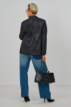 Blazer in Waschleder-Optik, schwarz