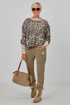 Langarm Shirt im Leo-Look, leo braun-taupe