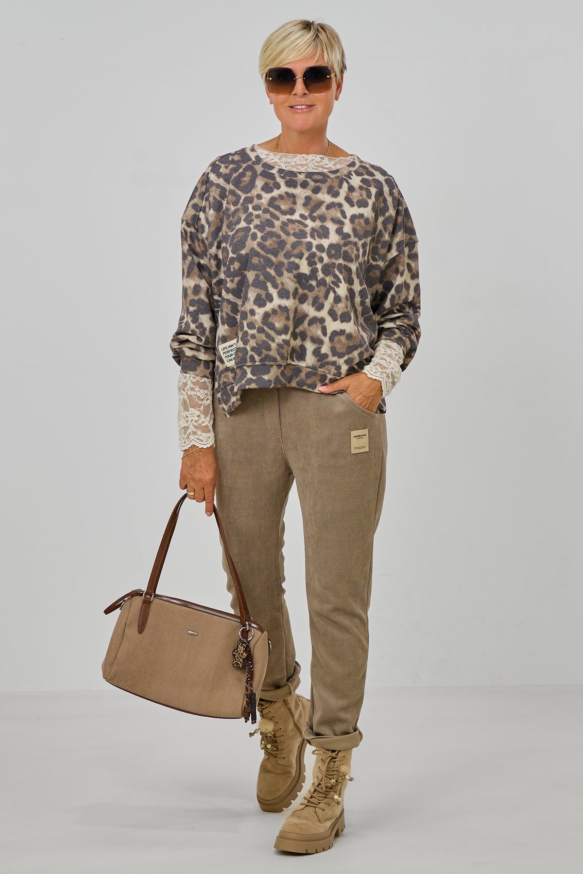 Langarm Shirt im Leo-Look, leo braun-taupe