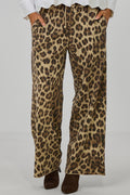 Hose mit weitem Bein im Leo-Look, leo