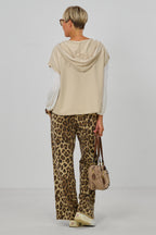 Ärmelloser Oversized Hoodie, beige