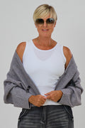 Geripptes Tanktop, weiß