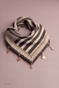 Weiches Tuch mit Charms, braun-beige-taupe