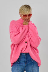 Cardigan mit naturfarbenen Knöpfen, pink