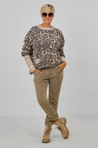 Feincord-Hose mit elastischem Bund, taupe