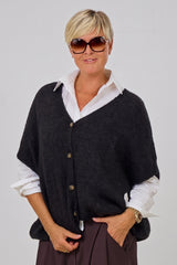 Oversized Cardigan, schwarz