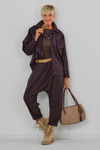 Elegante Baggy Hose, schokobraun