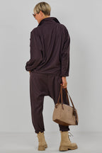 Elegante Baggy Hose, schokobraun