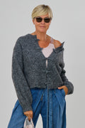 kuscheliger Cardigan mit Knebelverschlüssen, grau