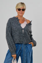 kuscheliger Cardigan mit Knebelverschlüssen, grau