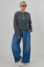 kuscheliger Cardigan mit Knebelverschlüssen, grau