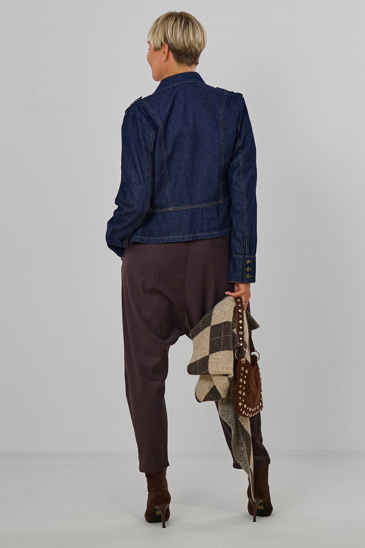 Jeansjacke im Military-Style, dark denim