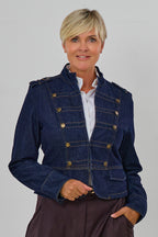 Jeansjacke im Military-Style, dark denim