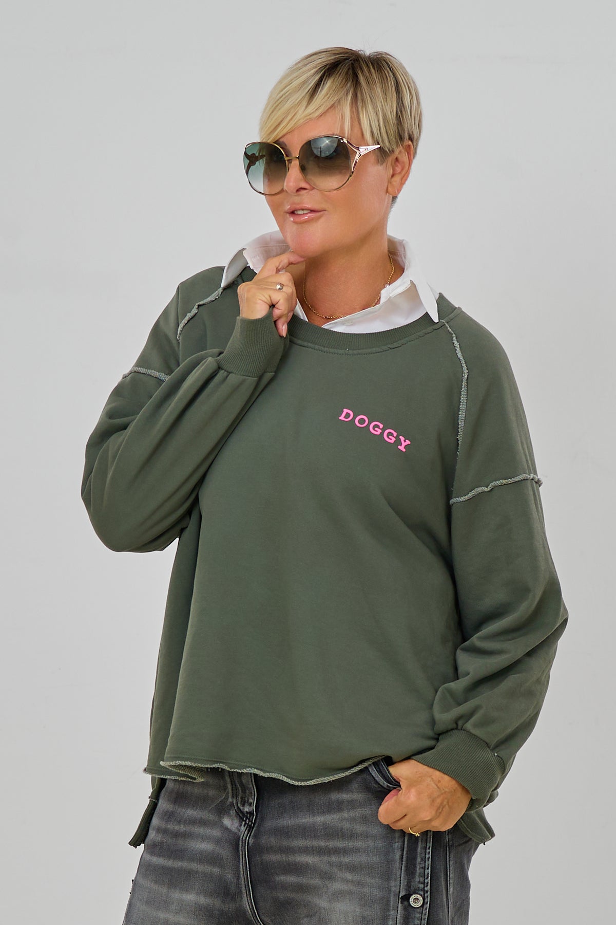 Sweaty COOL MOMS, schlamm-neonpink/orange