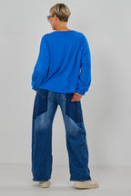 Sweaty COOL MOMS, blau-neonpink/orange