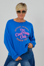 Sweaty COOL MOMS, blau-neonpink/orange