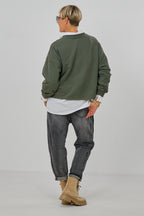 Sweaty COOL MOMS, khaki-neonpink/orange