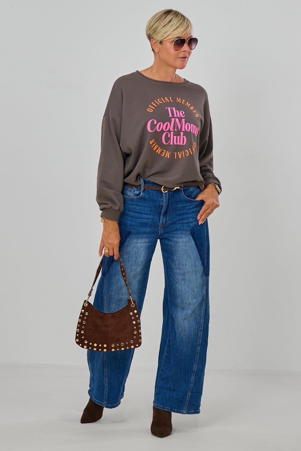 Sweaty COOL MOMS, schlamm-neonpink/orange