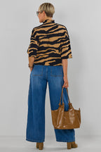 Highwaist Jeans mit Bändern, denim blue